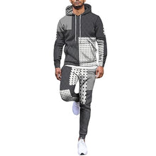 Load image into Gallery viewer, Sweat suits 2 Piece for Men Fall Streetwear Outfits Long Sleeve Color Block Pullover Hoodie Sweatshirt and Trackpants Set
