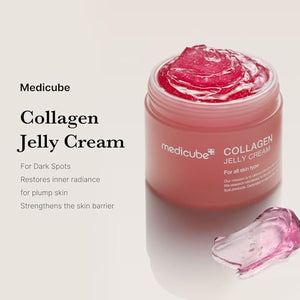 Medicube Collagen Jelly Cream-50ml with Niacinamide and Freeze-Dried Collagen improves uneven skin tone, boosts hydration, and 24-hour glow. No artificial colors. Korean skincare(1.69 fl. oz.)