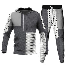 Load image into Gallery viewer, Sweat suits 2 Piece for Men Fall Streetwear Outfits Long Sleeve Color Block Pullover Hoodie Sweatshirt and Trackpants Set
