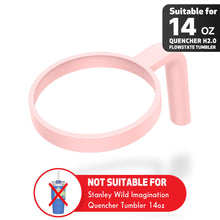 Cargar imagen en el visor de la galería, Handle For Stanley 14oz Quencher H2.0 FlowState Tumbler, Stanley Cup Accessories 14 oz, Stanley Tumbler Handle Attachment, Anti Slip, Car Cup Holder Friendly, Improved Grip, Pack of 2 (Pink, 14oz)
