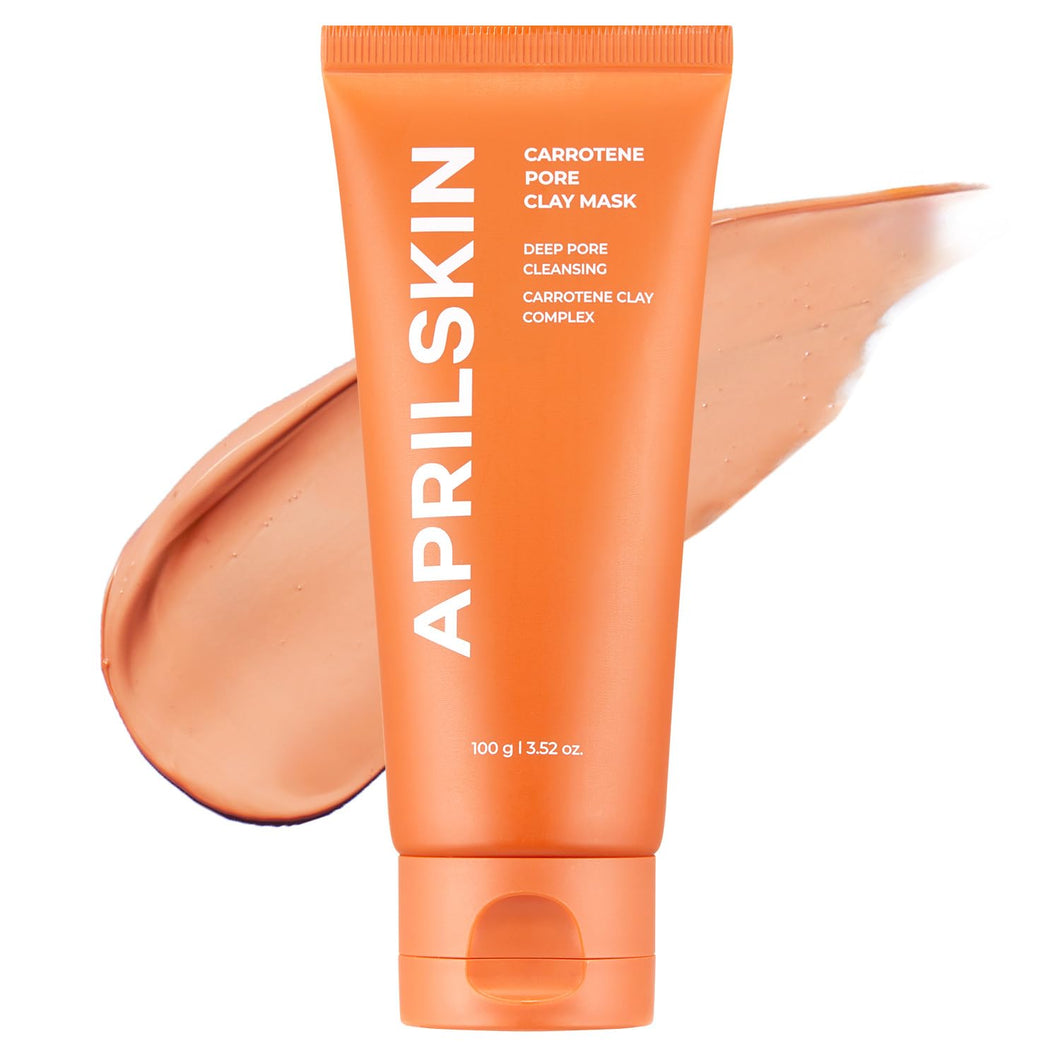 APRILSKIN Carrotene IPMP 3-Min Quick Dry Pore Caring Clay Mask | Kaolin & Zinc PCA | Reduces Pores & Sebum | Cooling Effect | Vegan | Gentle Exfoliation | Korean Skin Care | 5.07 oz