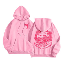 Load image into Gallery viewer, Qxutpo Pink Palm Puff Hoodie Cute Pink Graphic Hoodies for Teen Girls Preppy Sweatshirt Loose Fit Casual Long Sleeve Hooded Pullover Tops with Pockets
