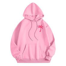 Load image into Gallery viewer, Qxutpo Pink Palm Puff Hoodie Cute Pink Graphic Hoodies for Teen Girls Preppy Sweatshirt Loose Fit Casual Long Sleeve Hooded Pullover Tops with Pockets
