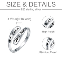 Load image into Gallery viewer, AMBCESSER 925 Sterling Silver Inspirational Adjustable Rings - Personality Encouragement Jewelry Gift For Women (Faith Over Fear-2)
