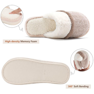 Cozy Slippers for Women Indoor and Outdoor Fuzzy House Shoes with Memory Foam Anti-Skid Sole Gifts for Women Mom Ladies