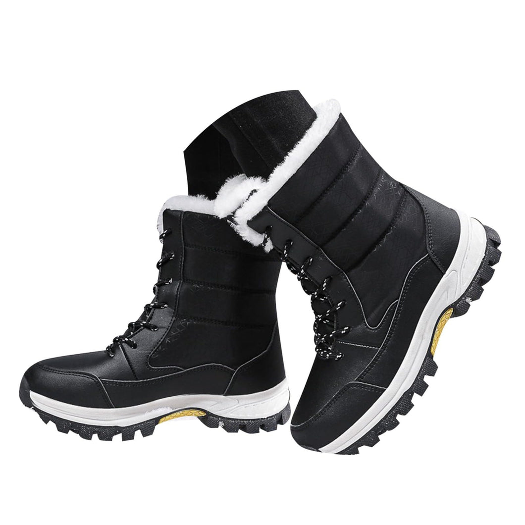 Womens Winter Snow Boots Waterproof Walking Comfortable Shoes Hiking Tennis Booties Furry Mid Calf Warm Lightweight Boots