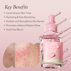 APRILSKIN Pink Aloe Mucin Serum 1.01 fl.oz (30ml) Hydrating 78% Jeju Aloe Mucin Formula with Non-Sticky Finish for a Glass Glow Look, Korean Skincare