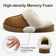 Cargar imagen en el visor de la galería, Litfun Women&#39;s Fuzzy Memory Foam Slippers Fluffy Winter House Shoes Indoor and Outdoor, Chestnut 8-8.5
