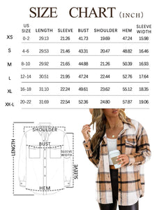 AUTOMET Womens Fall Outfits Fashion Clothes Shackets Flannel Plaid Button Down Long Sleeve Shirts Jackets 2024 Apricot XS