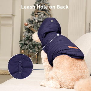 Vecomfy Fleece Lining Extra Warm Dog Hoodie in Winter,Small Dog Jacket Puppy Coats with Hooded,Blue XS