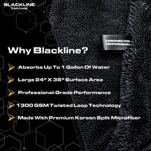 Load image into Gallery viewer, Blackline Drying Towel #1 Rated Car Drying Towel for Car Detailing Streak Free, XL 1300 GSM Premium Ultra Soft Microfiber, Twisted-Loop Microfiber Towels for Cars 24&quot; x 36&quot;
