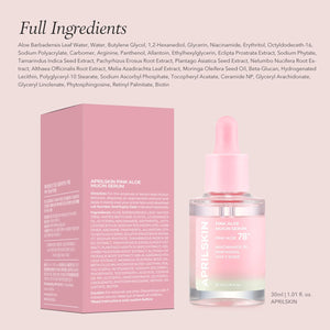 APRILSKIN Pink Aloe Mucin Serum 1.01 fl.oz (30ml) Hydrating 78% Jeju Aloe Mucin Formula with Non-Sticky Finish for a Glass Glow Look, Korean Skincare