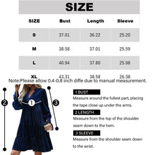 Load image into Gallery viewer, 2024 Women’s Elegant Velvet Long Sleeve Dress Casual Fall V Neck A Line Babydoll Flowy Formal Wedding Party Mini Dress Burgundy
