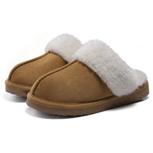 Cargar imagen en el visor de la galería, Litfun Women&#39;s Fuzzy Memory Foam Slippers Fluffy Winter House Shoes Indoor and Outdoor, Chestnut 8-8.5
