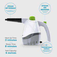 Load image into Gallery viewer, Steamfast SF-210 Handheld Steam Cleaner with 6 Accessories Included to Remove Dirt, Grime, Grease, White
