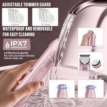 ギャラリービューアに画像を読み込み、Akunbem 2 in 1 Women Electric Shaver Dual Head Bikini Trimmer for Women IPX7 Waterproof Wet &amp; Dry Use Body Hair Trimmer and Facial Hair Remover for Bikini Underarm Leg Arm Body Face, Pink
