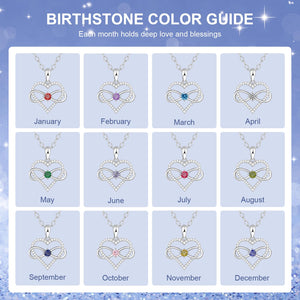 GETNEW Necklaces for Women, Birthstone Necklace with Infinity Love Heart Pendant, 925 Sterling Silver Necklace Anniversary Birthday presents for Wife, Her, Mom