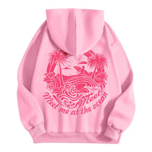 Load image into Gallery viewer, Qxutpo Pink Palm Puff Hoodie Cute Pink Graphic Hoodies for Teen Girls Preppy Sweatshirt Loose Fit Casual Long Sleeve Hooded Pullover Tops with Pockets
