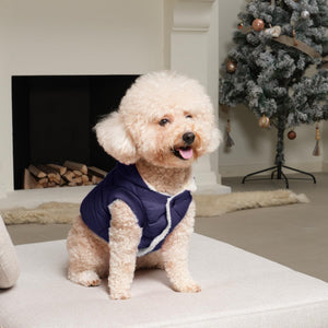 Vecomfy Fleece Lining Extra Warm Dog Hoodie in Winter,Small Dog Jacket Puppy Coats with Hooded,Blue XS