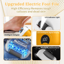 ギャラリービューアに画像を読み込み、Electric Foot Grinder, Digital Electric Callus Remover for Feet, Waterproof Electric Foot File Rechargeable, Electric Foot Callus Remover with 3 Grinding Heads 2 Speeds for Dry Dead Skin (Yellow)
