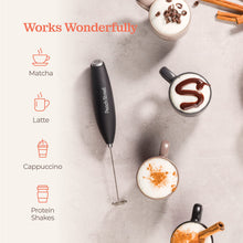 Load image into Gallery viewer, Powerful Handheld Milk Frother, Mini Milk Foamer, Battery Operated (Not included) Stainless Steel Drink Mixer for Coffee, Lattes, Cappuccino, Frappe, Matcha, Hot Chocolate.
