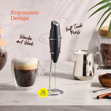 Load image into Gallery viewer, Powerful Handheld Milk Frother, Mini Milk Foamer, Battery Operated (Not included) Stainless Steel Drink Mixer for Coffee, Lattes, Cappuccino, Frappe, Matcha, Hot Chocolate.
