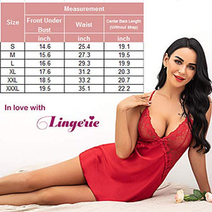 Avidlove Women Bridal Robe Satin Nightgown Lace Lingerie Set Sexy Baby –  Amtastic